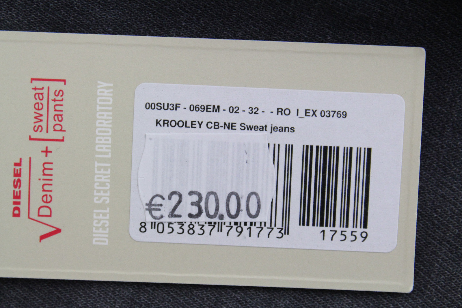 Men's DIESEL Jeans Krooley CB-NE 069EM W32 Grey Distressed Jogg Slim Stretch