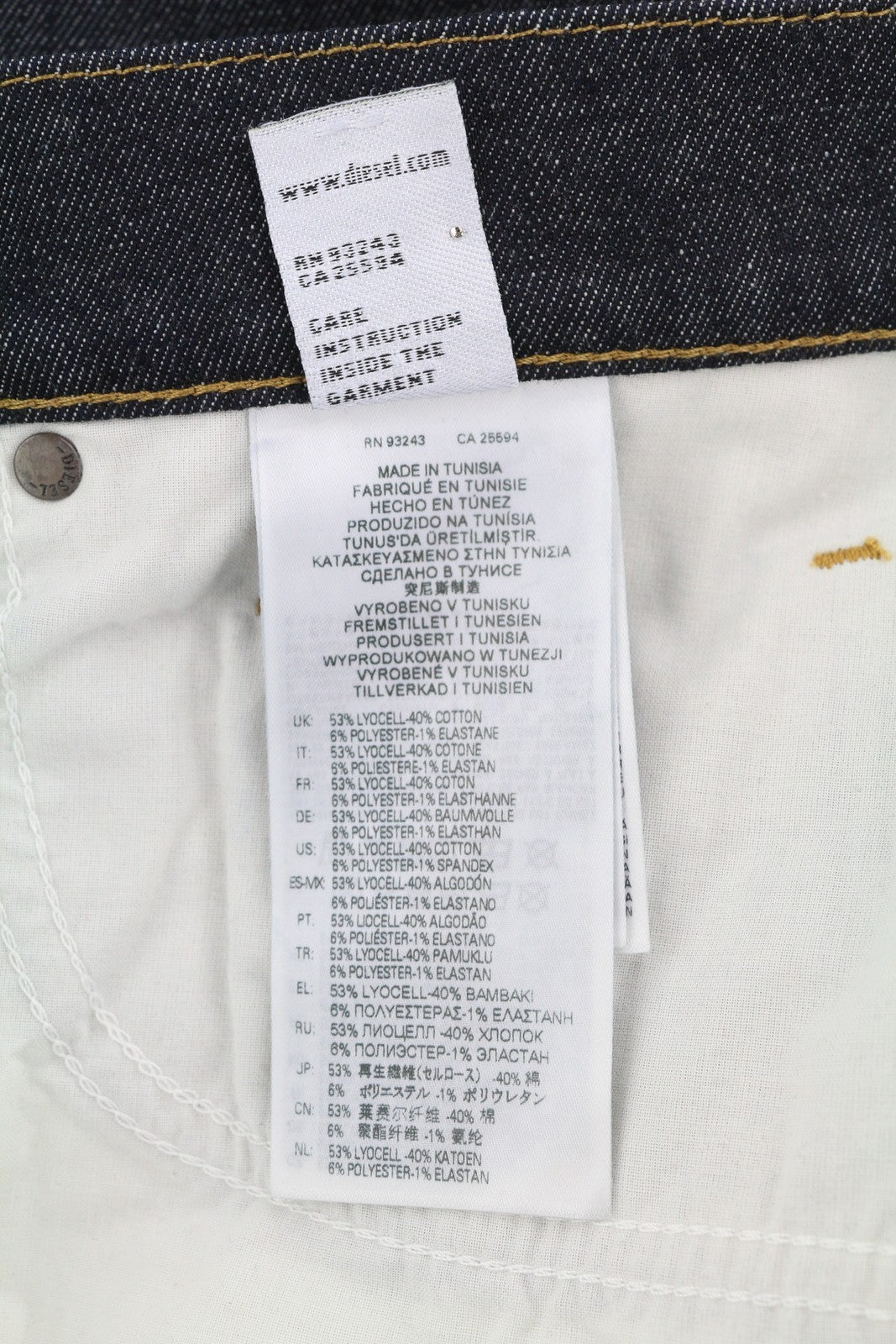 DIESEL D-Strukt 009HF Men Jeans W34/L34 Slim Fit Stretch Zipper Denim Dark Blue