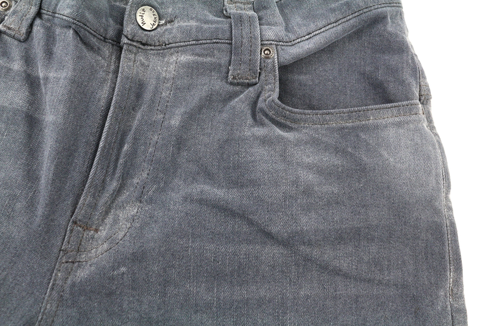 NUDIE JEANS Thin Finn Men Jeans W31/L32 Slim Fit Grey Cotton Elastane Wash