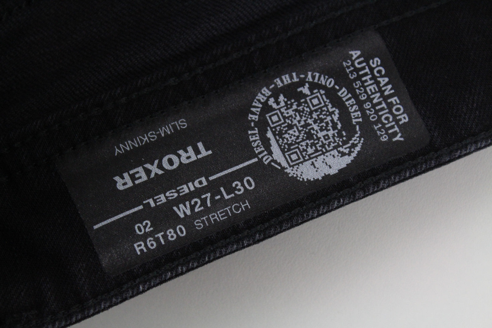 DIESEL Men's Troxer R6T80 Jeans W27/L30 Slim Skinny Stretch Cotton Grey