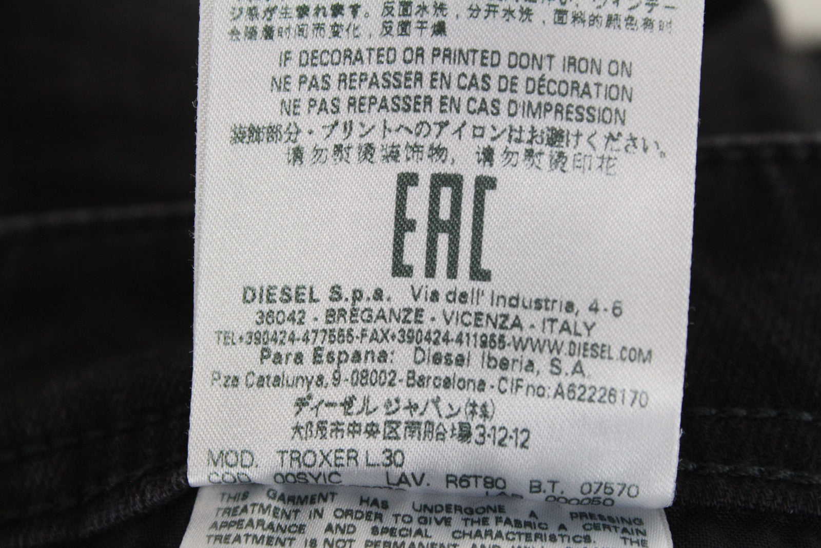 DIESEL Men's Troxer R6T80 Jeans W27/L30 Slim Skinny Stretch Cotton Grey