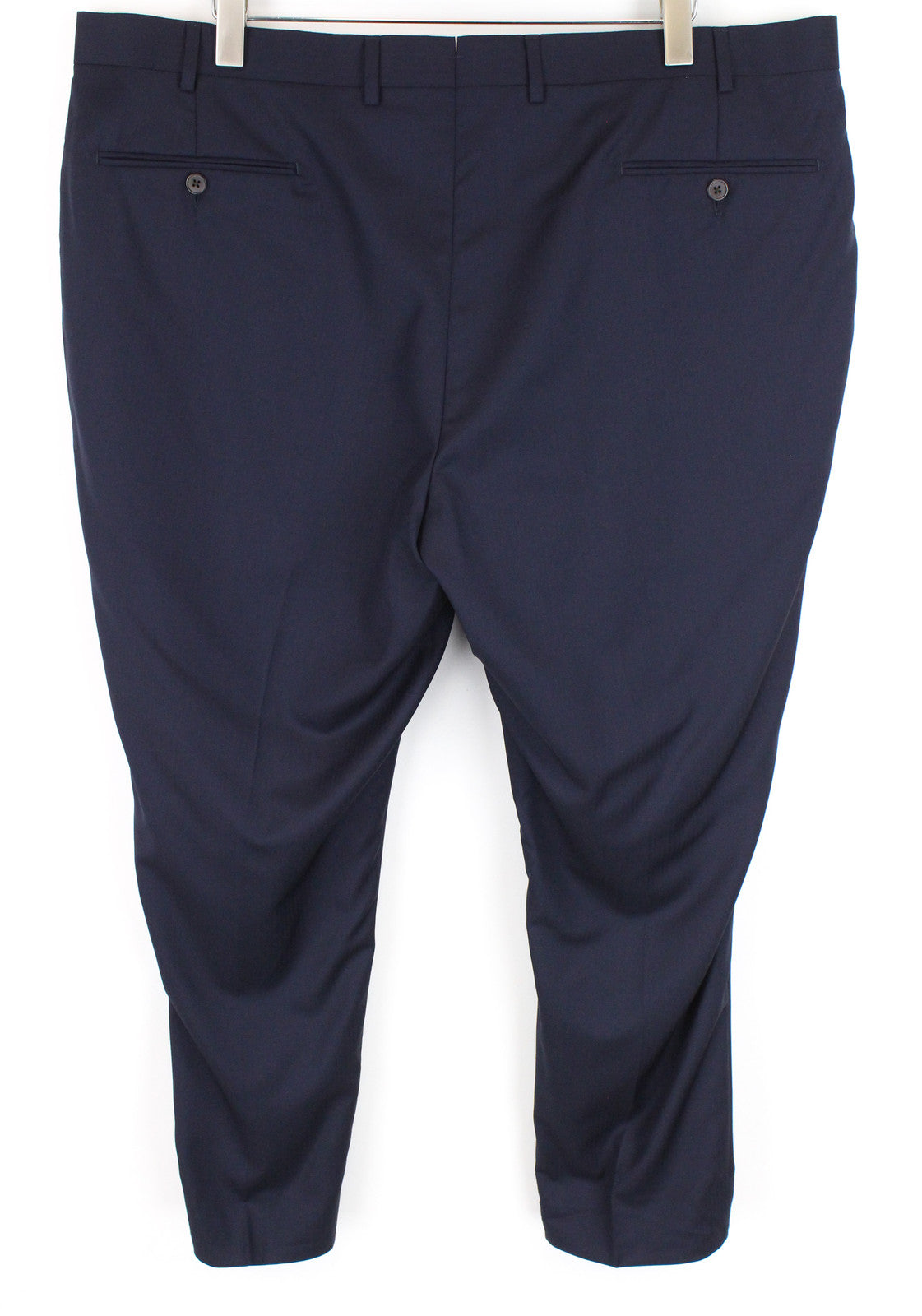 Men's SUITSUPPLY Brescia Trousers UK52S Wool Striped Pleated Navy