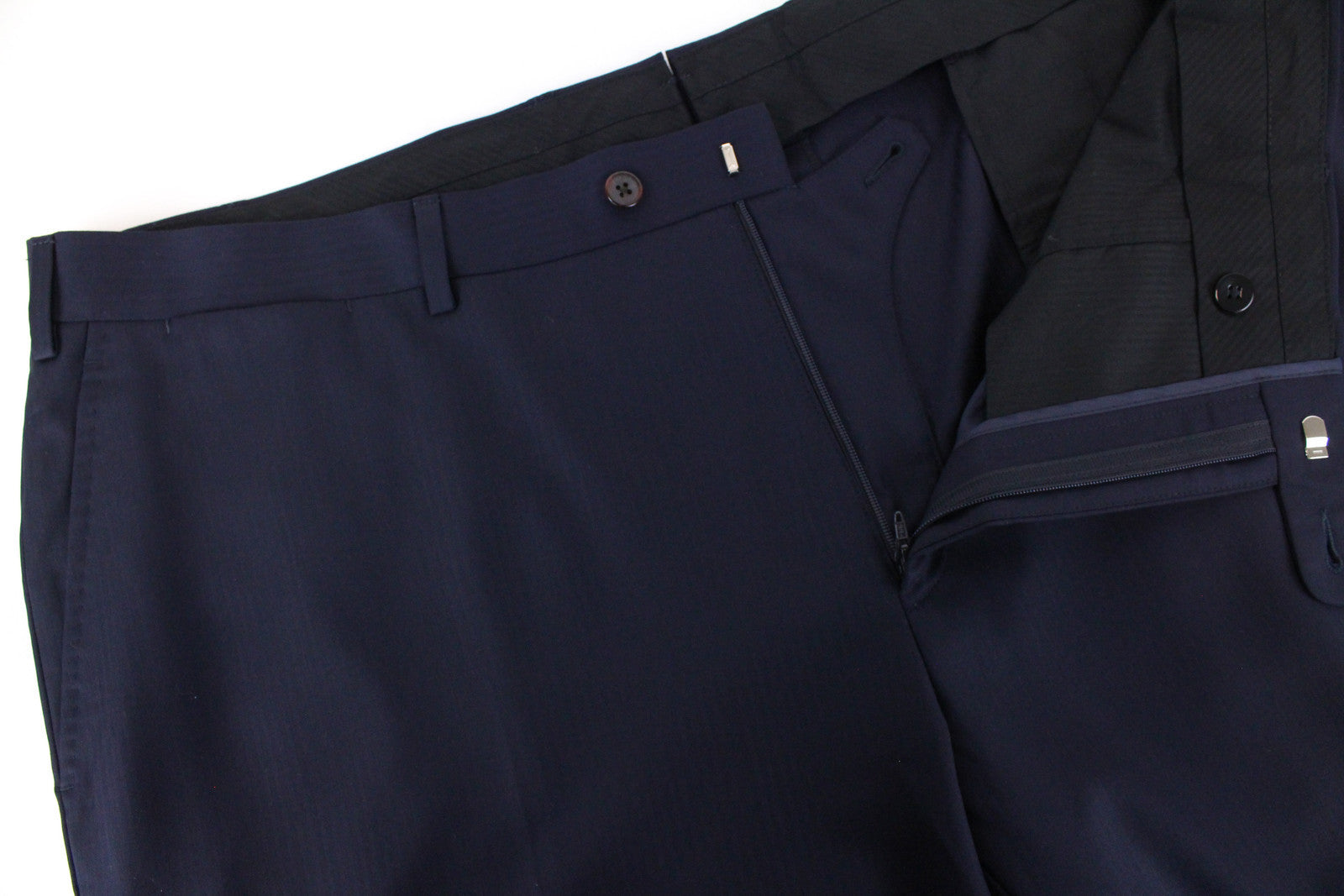 Men's SUITSUPPLY Brescia Trousers UK52S Wool Striped Pleated Navy