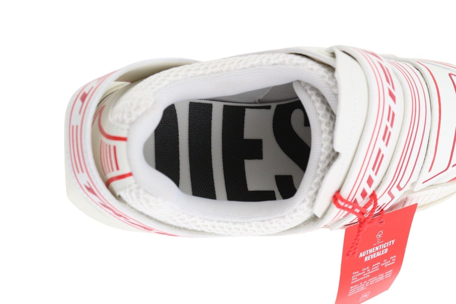 DIESEL S-Pendhio Lc Men Sneakers EU44.5 White Almond Toe Pull On Low RRP€295