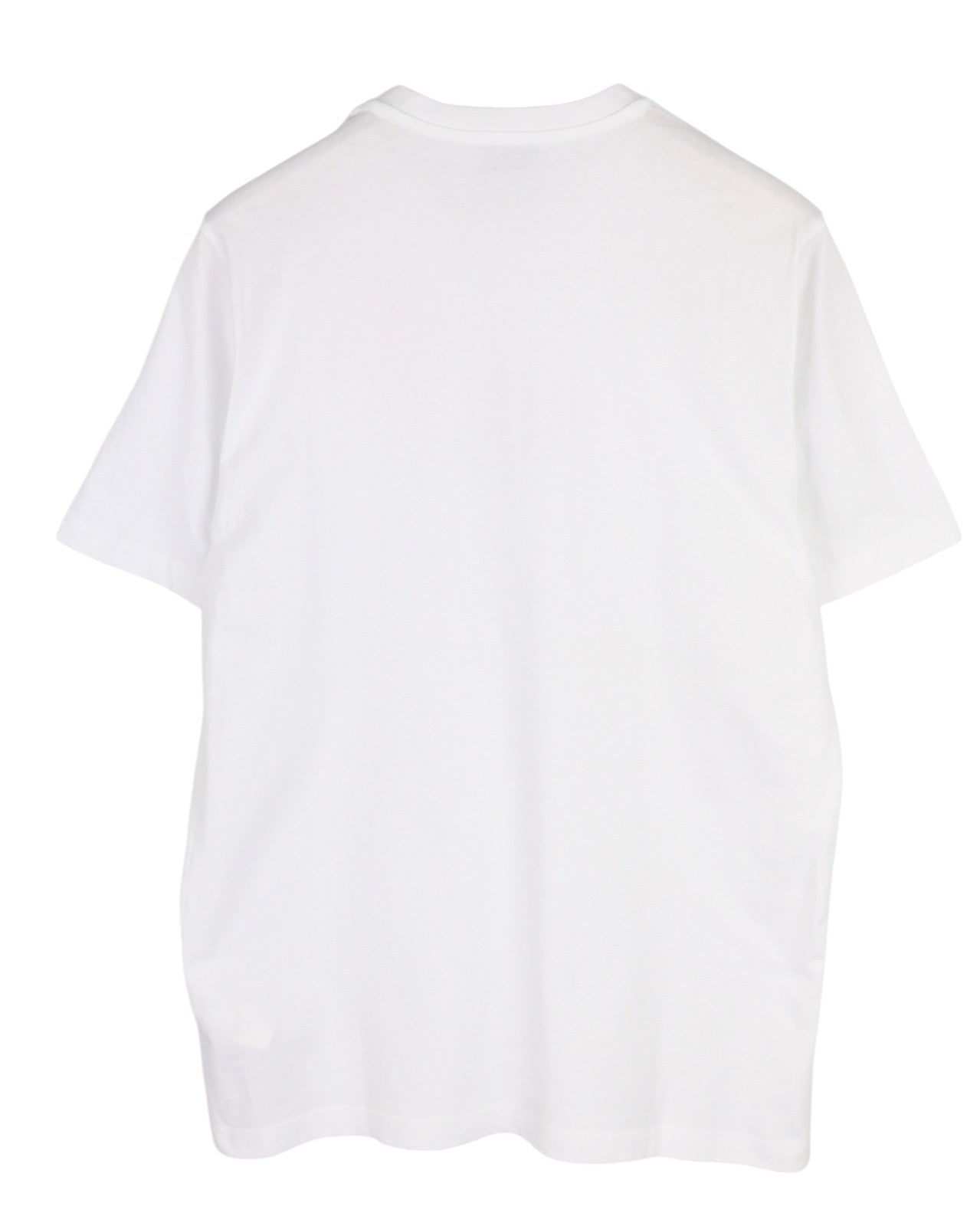 DIESEL T-Just-Small-New D Logo Men T-Shirt L White Short Sleeved Crew Cotton