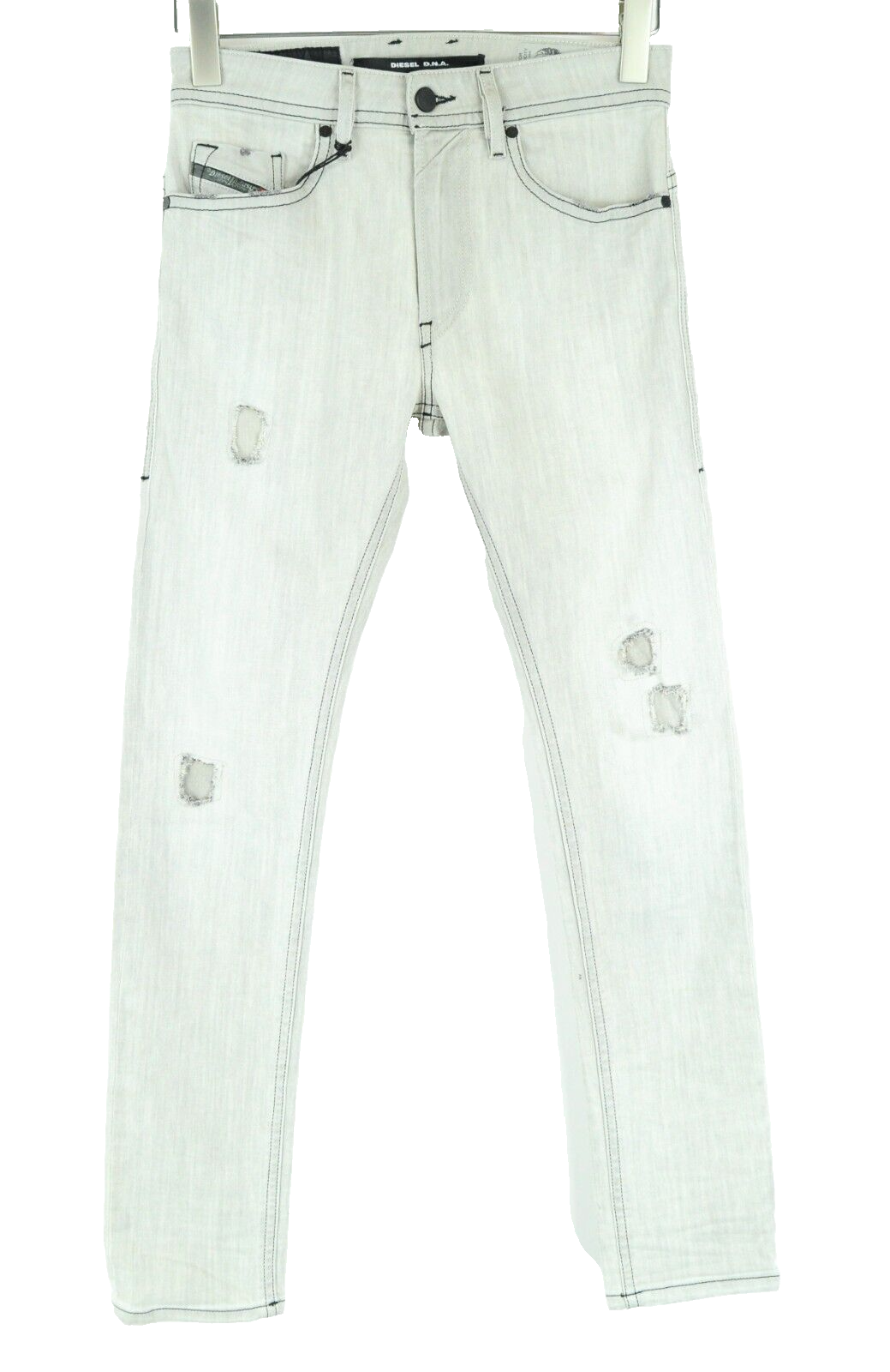 DIESEL Thommer 0676M Men's Jeans W27/L30 Slim Skinny Ripped Grey Stretch