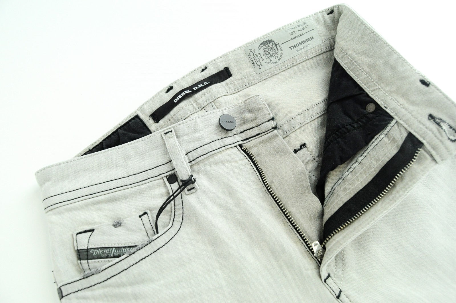 DIESEL Thommer 0676M Men's Jeans W27/L30 Slim Skinny Ripped Grey Stretch