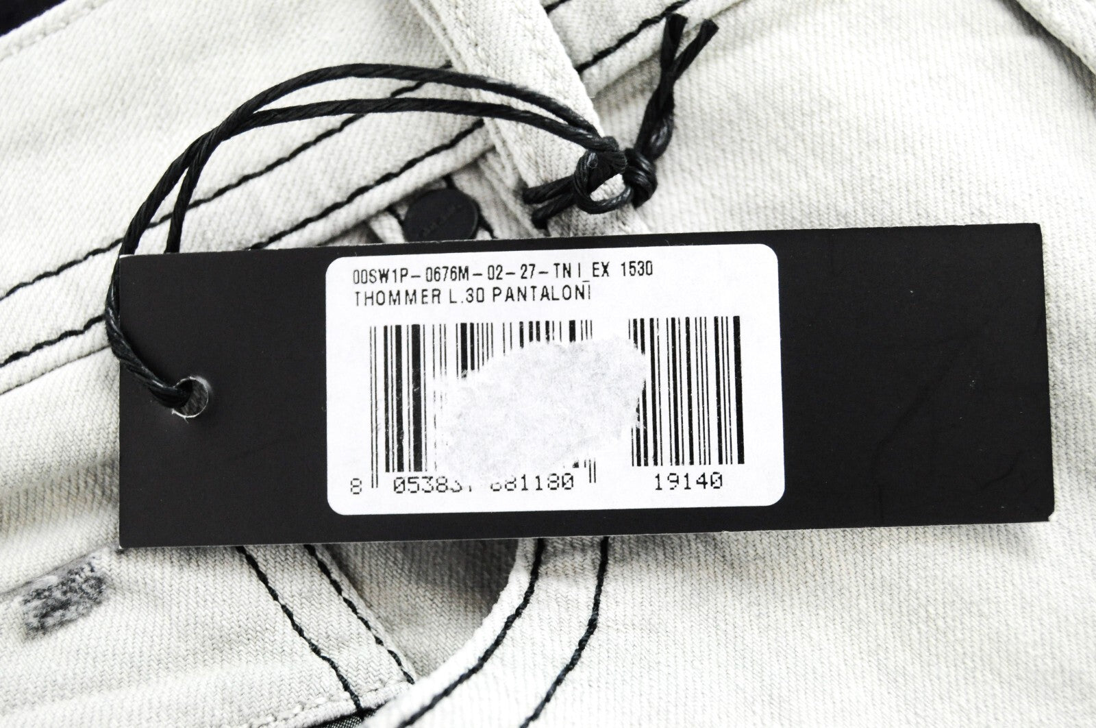 DIESEL Thommer 0676M Men's Jeans W27/L30 Slim Skinny Ripped Grey Stretch