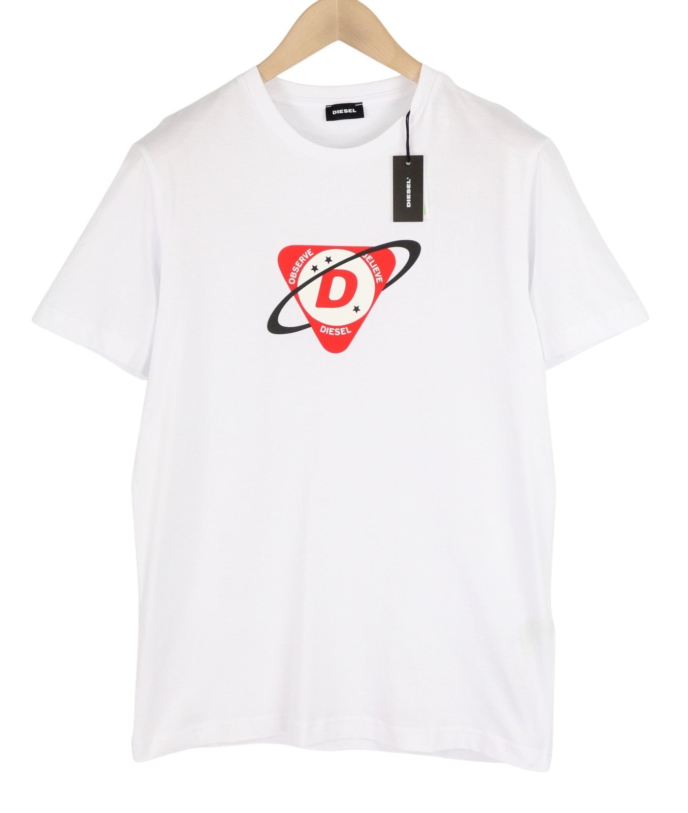 DIESEL T-Diegos-K24 Men's T-Shirt M White Short Sleeve Crew Neck Cotton Tricot