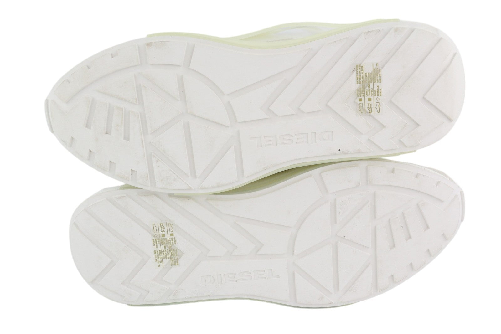 DIESEL S-Serendipity Mask Men Sneakers EU45 White Almond Toe Laced Logo RRP€130