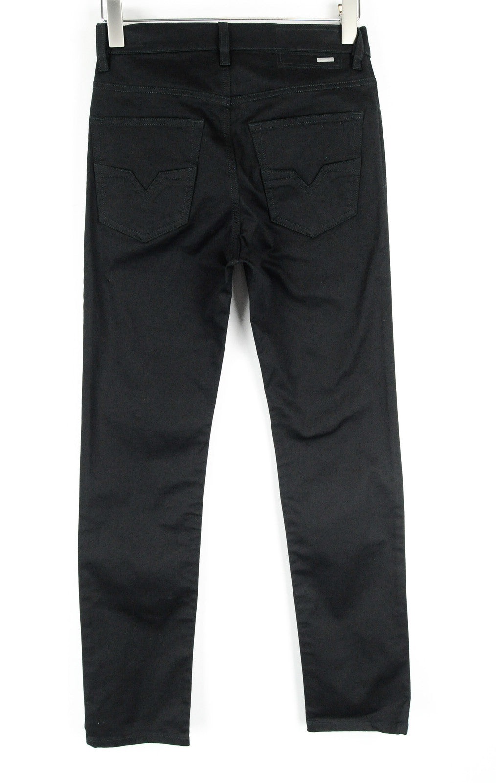 Men's DIESEL Jiffery Trousers W27 Black Cotton Stretch Straight Fit
