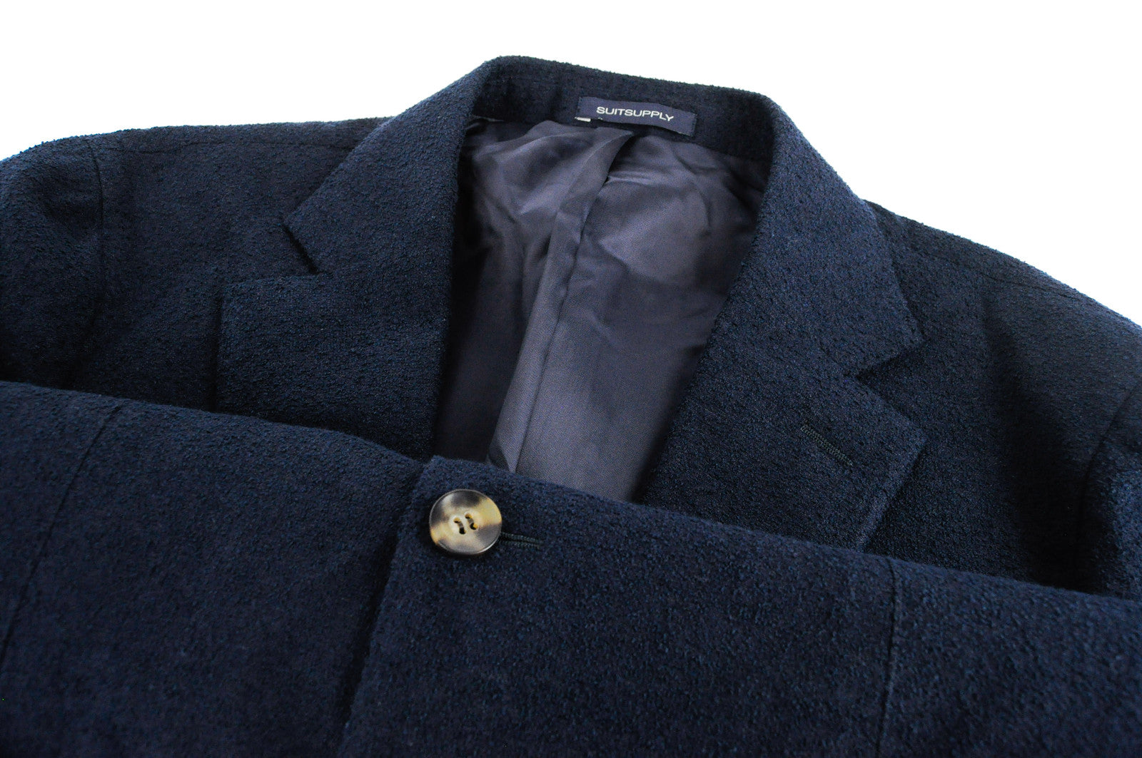 Men's SUITSUPPLY Havana Blazer UK44R Slim Navy Formal Wool Cotton Linen