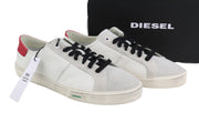 DIESEL S-Mydori Lc Men Sneakers EU45 White Leather Almond Toe Laced RRP€200