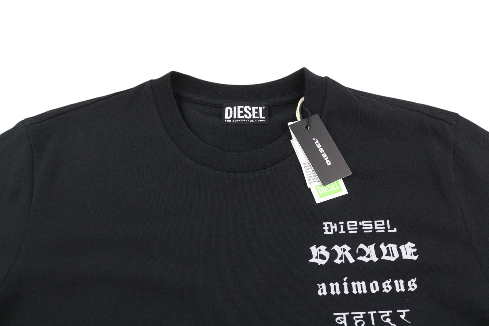 DIESEL T-Just-B59 Men's T-Shirt M Black Short Sleeve Crew Collar Tricot Recycled