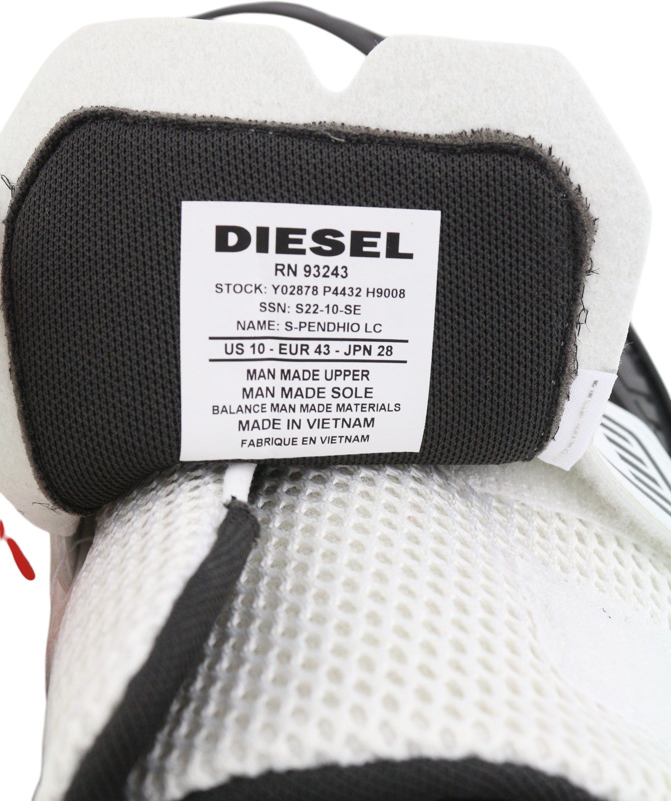 DIESEL S-Pendhio Lc Men Sneakers EU43 Low Laced Almond Toe Patterned RRP€295