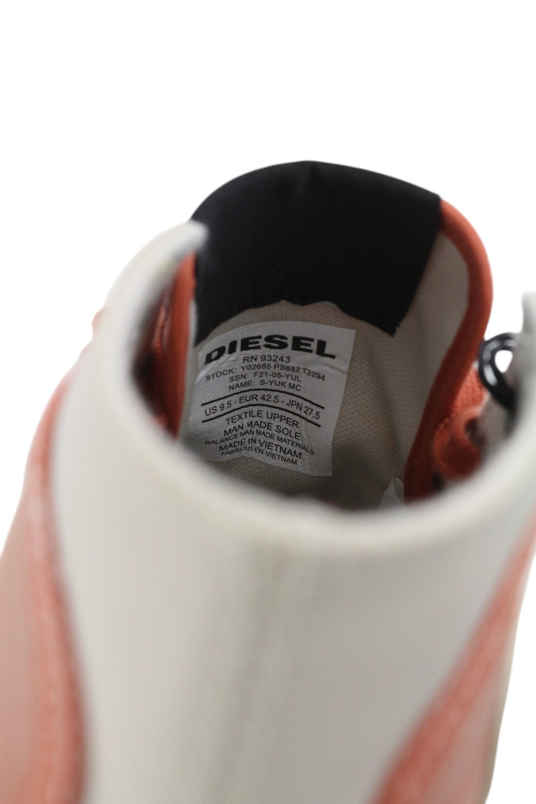 DIESEL S-Yuk Mc Men Sneakers EU42.5 Ankle Top Laced Almond Toe Logo RRP€140