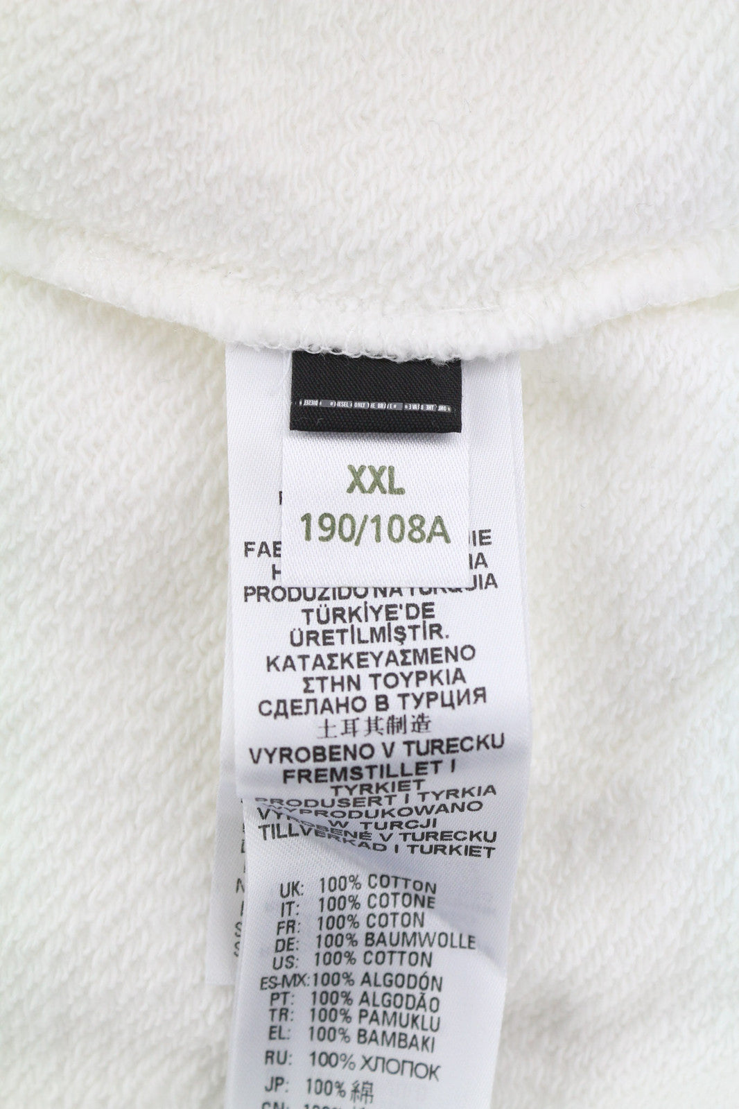 DIESEL D4D-21 Men Hoodie 2XL White Cotton Pullover Kangaroo Pocket Hood RRP€175