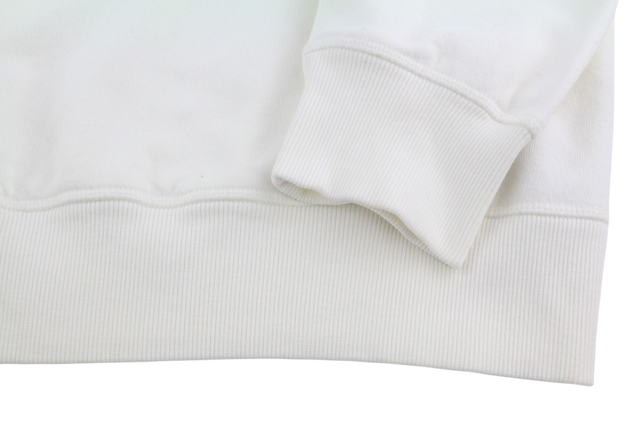 DIESEL D4D-21 Men Hoodie M White Cotton Pullover Kangaroo Pocket Hooded RRP€175