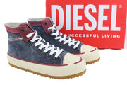 DIESEL S-Principia Mid Men Sneakers EU45 High Top Lace Denim Almond Toe RRP€160
