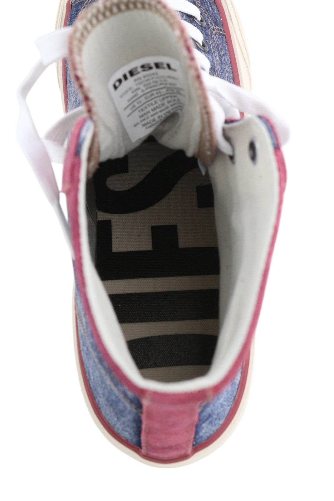 DIESEL S-Principia Mid Men Sneakers EU45 High Top Lace Denim Almond Toe RRP€160