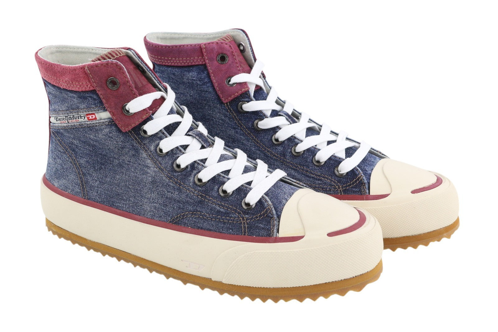 DIESEL S-Principia Mid Men Sneakers EU45 High Top Lace Denim Almond Toe RRP€160