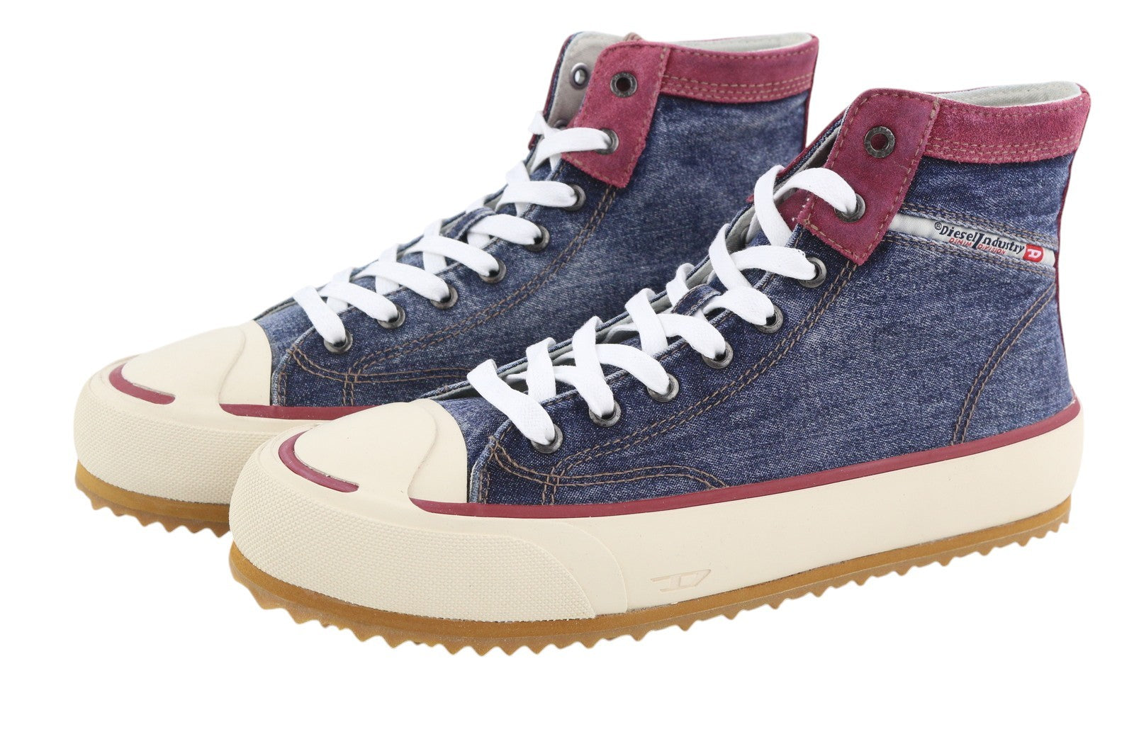 DIESEL S-Principia Mid Men Sneakers EU45 High Top Lace Denim Almond Toe RRP€160
