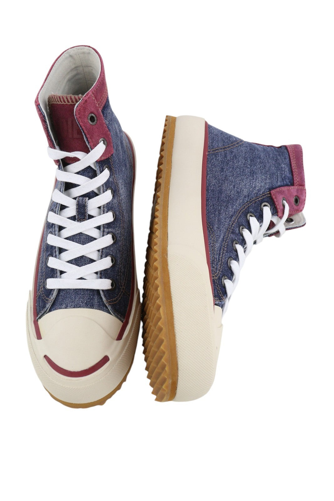 DIESEL S-Principia Mid Men Sneakers EU45 High Top Lace Denim Almond Toe RRP€160