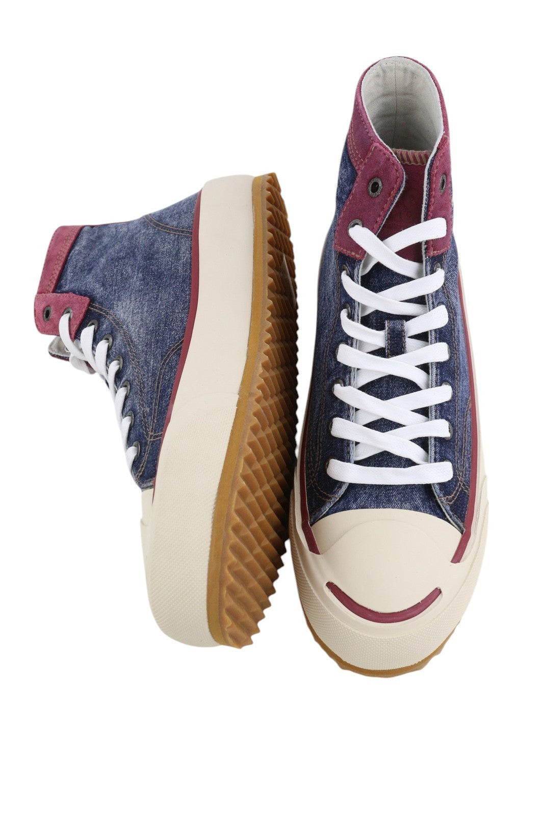DIESEL S-Principia Mid Men Sneakers EU45 High Top Lace Denim Almond Toe RRP€160