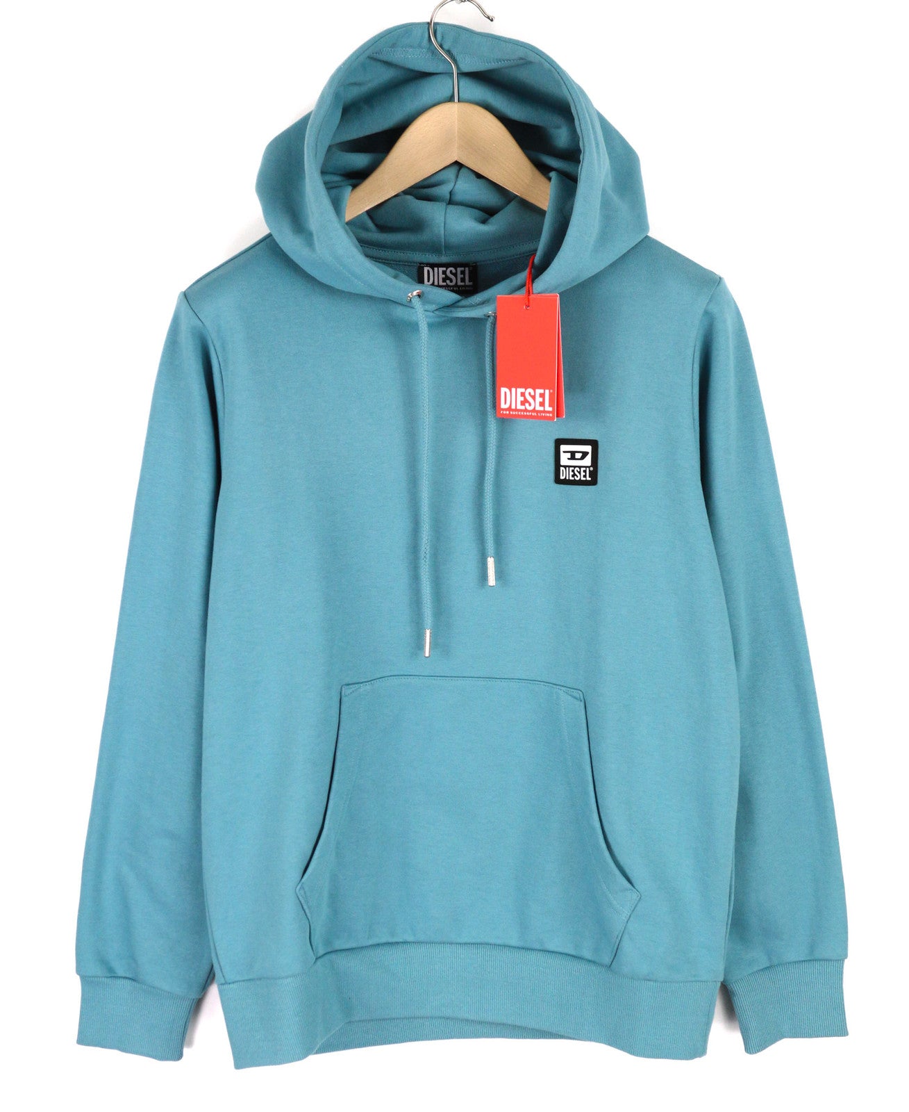 DIESEL S-Girk-Hood-K21 Men Hoodie S Blue Pullover Oversized Kangaroo RRP€110
