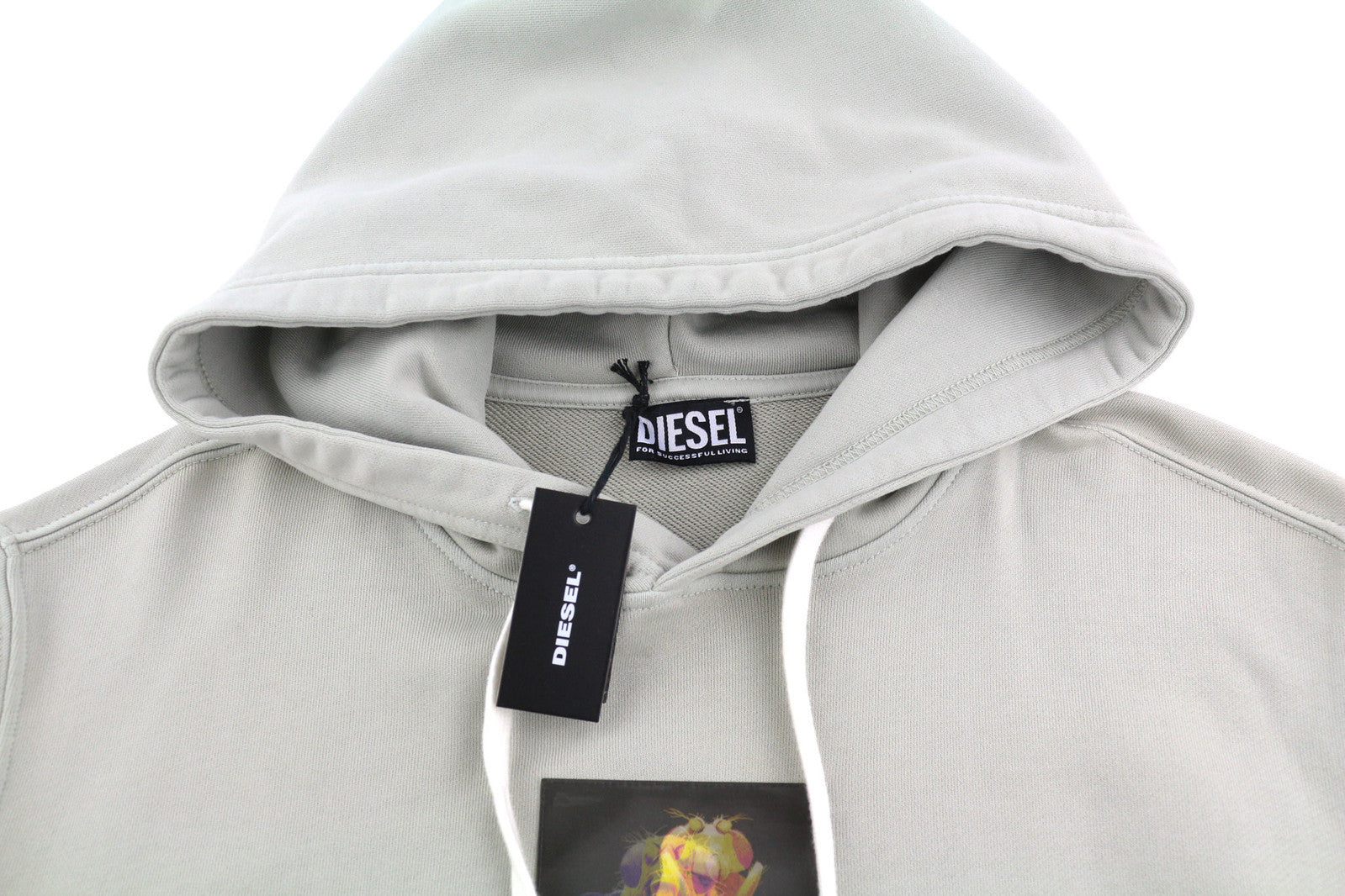 DIESEL S-Ginn-Hood-E2 Men Hoodie L Grey Pullover Kangaroo Oversized RRP€195