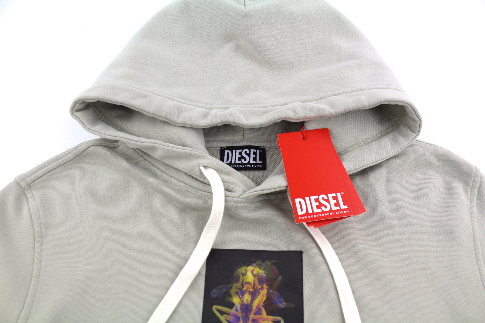 DIESEL S-Ginn-Hood-E2 Men Hoodie M Grey Pullover Kangaroo Oversized RRP€195