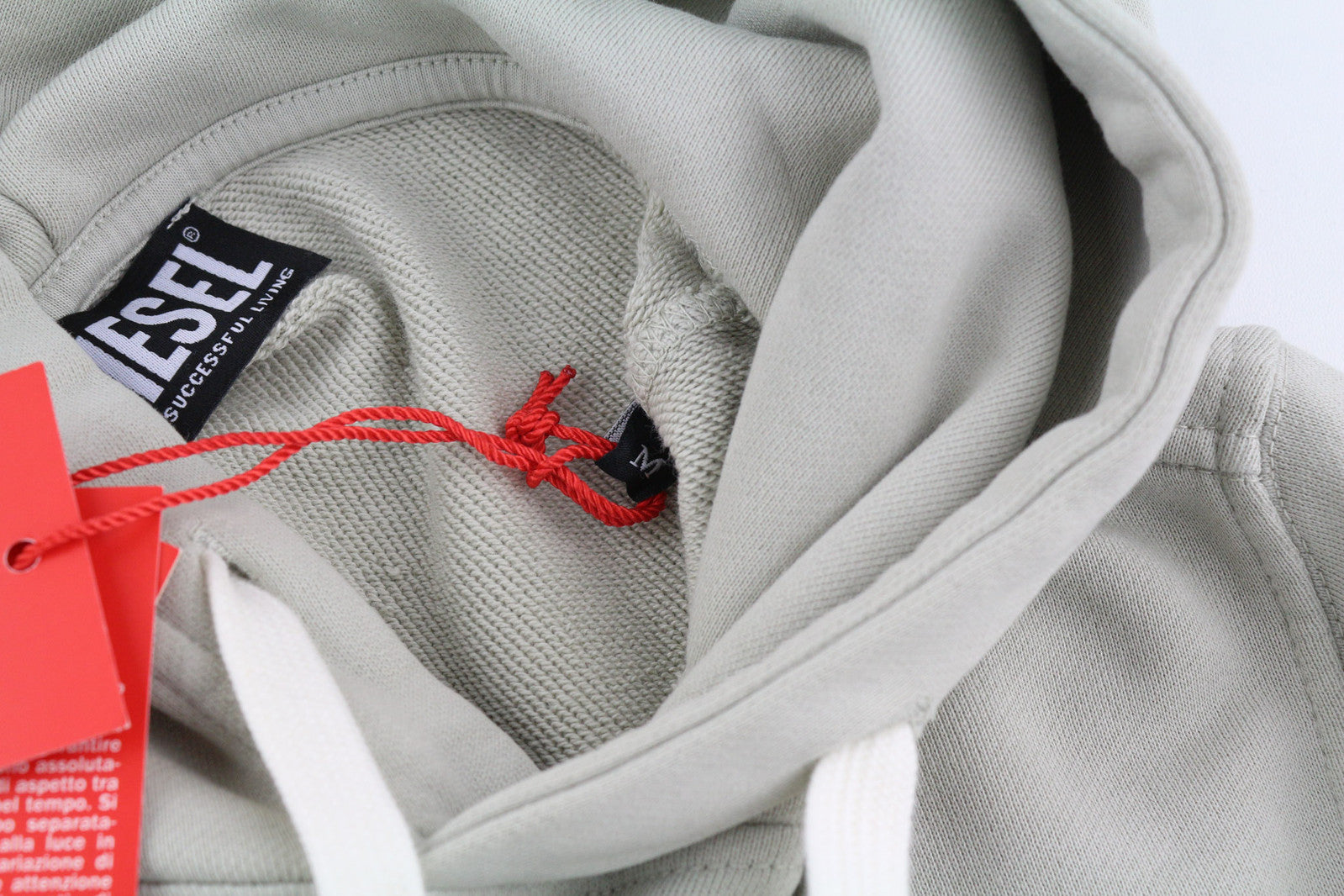 DIESEL S-Ginn-Hood-E2 Men Hoodie M Grey Pullover Kangaroo Oversized RRP€195