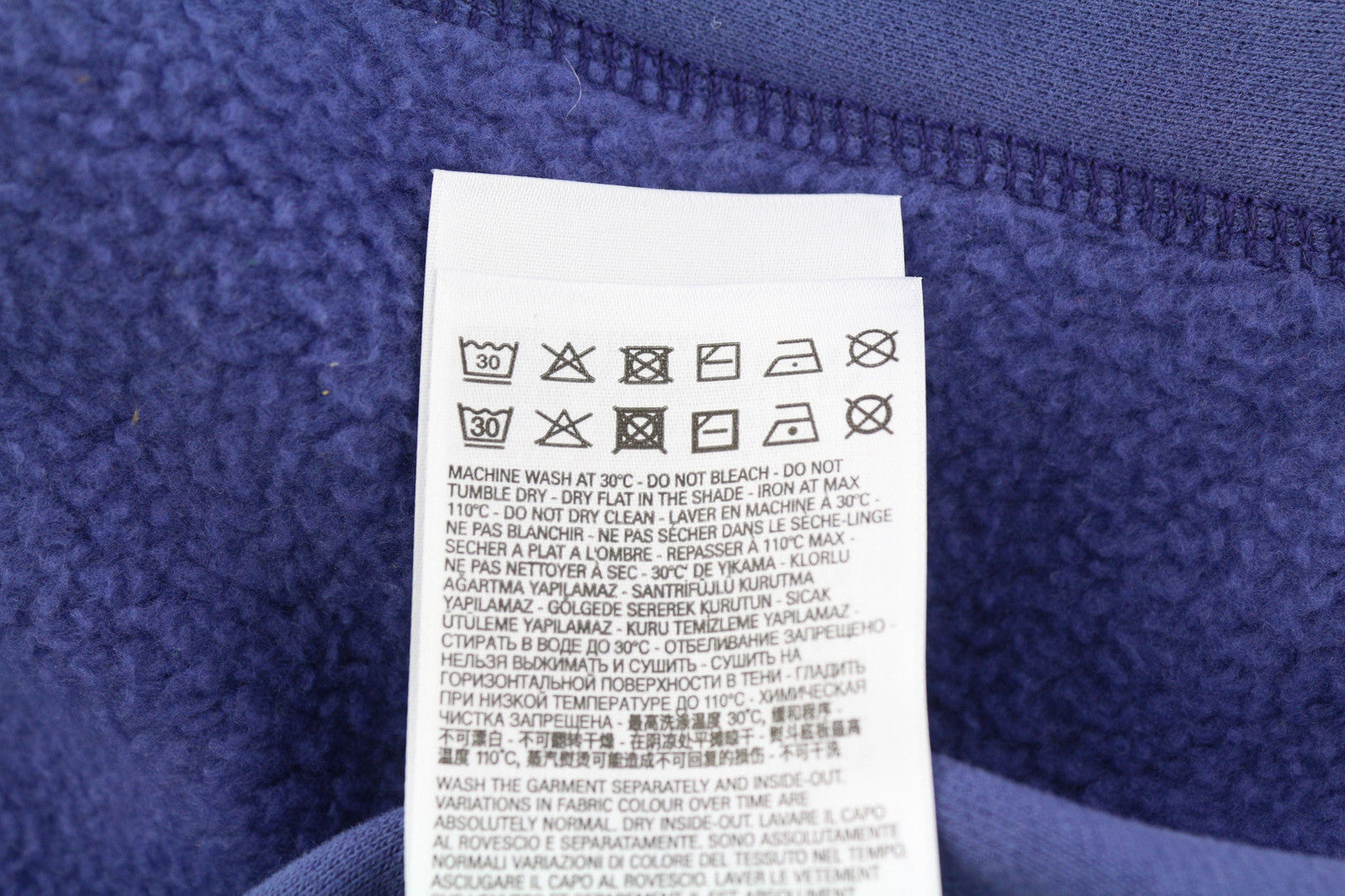 DIESEL S-Rummes-Zip-Rev Men Hoodie M Blue Fleece Pockets Oversized RRP€250