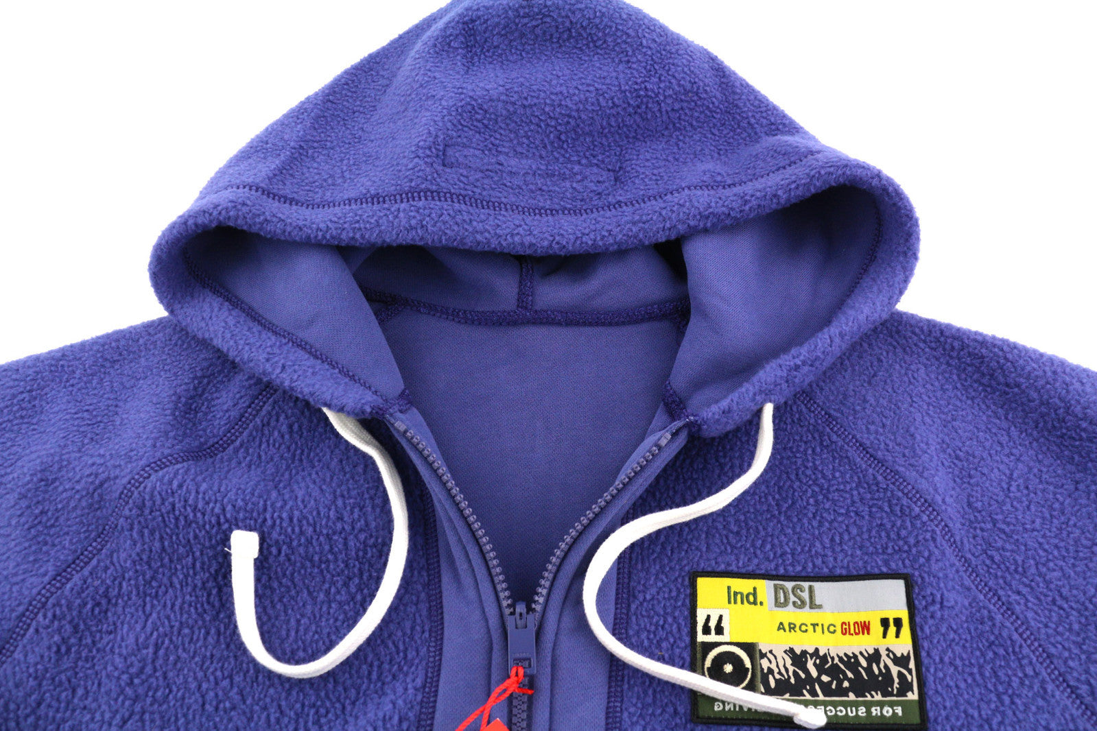 DIESEL S-Rummes-Zip-Rev Men Hoodie M Blue Fleece Pockets Oversized RRP€250