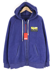 DIESEL S-Rummes-Zip-Rev Men Hoodie XL Blue RRP€250 Fleece Pockets Oversized