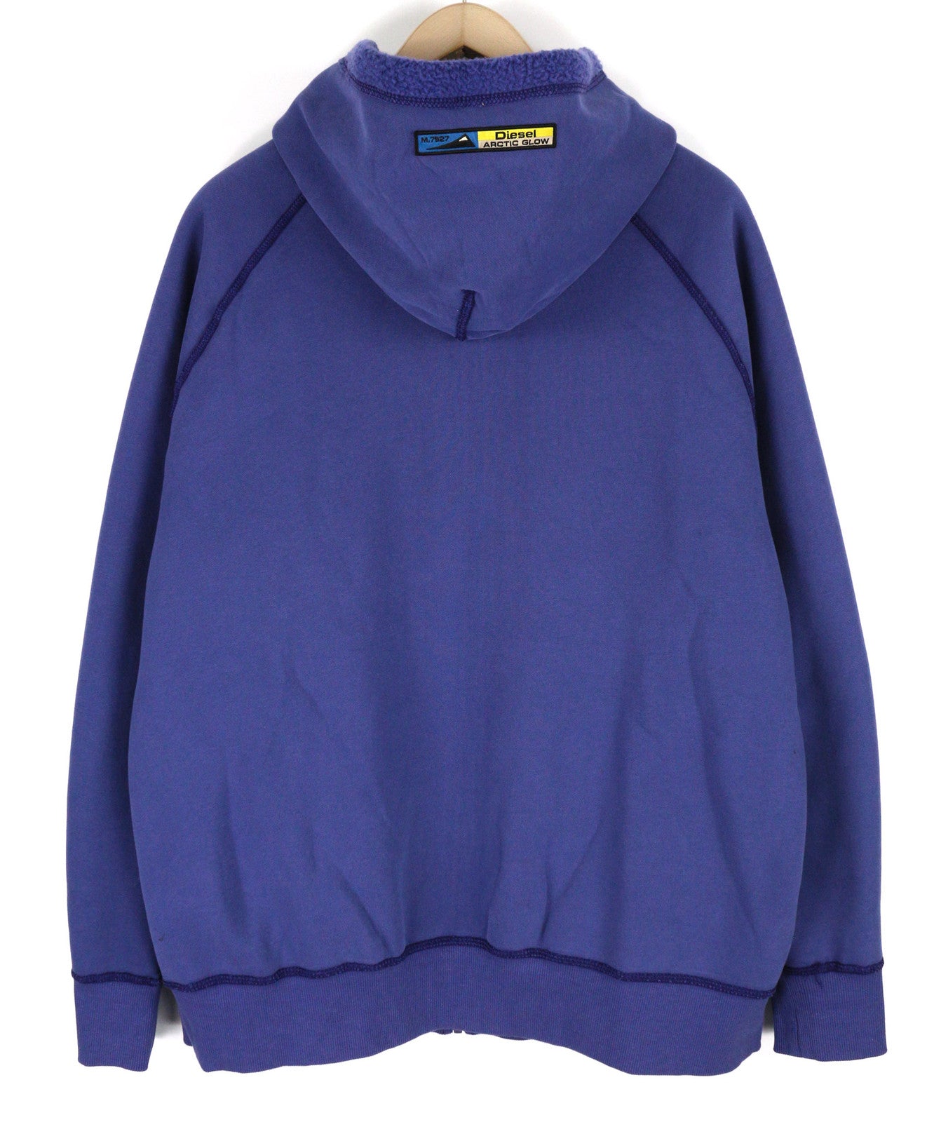 DIESEL S-Rummes-Zip-Rev Men Hoodie XL Blue RRP€250 Fleece Pockets Oversized