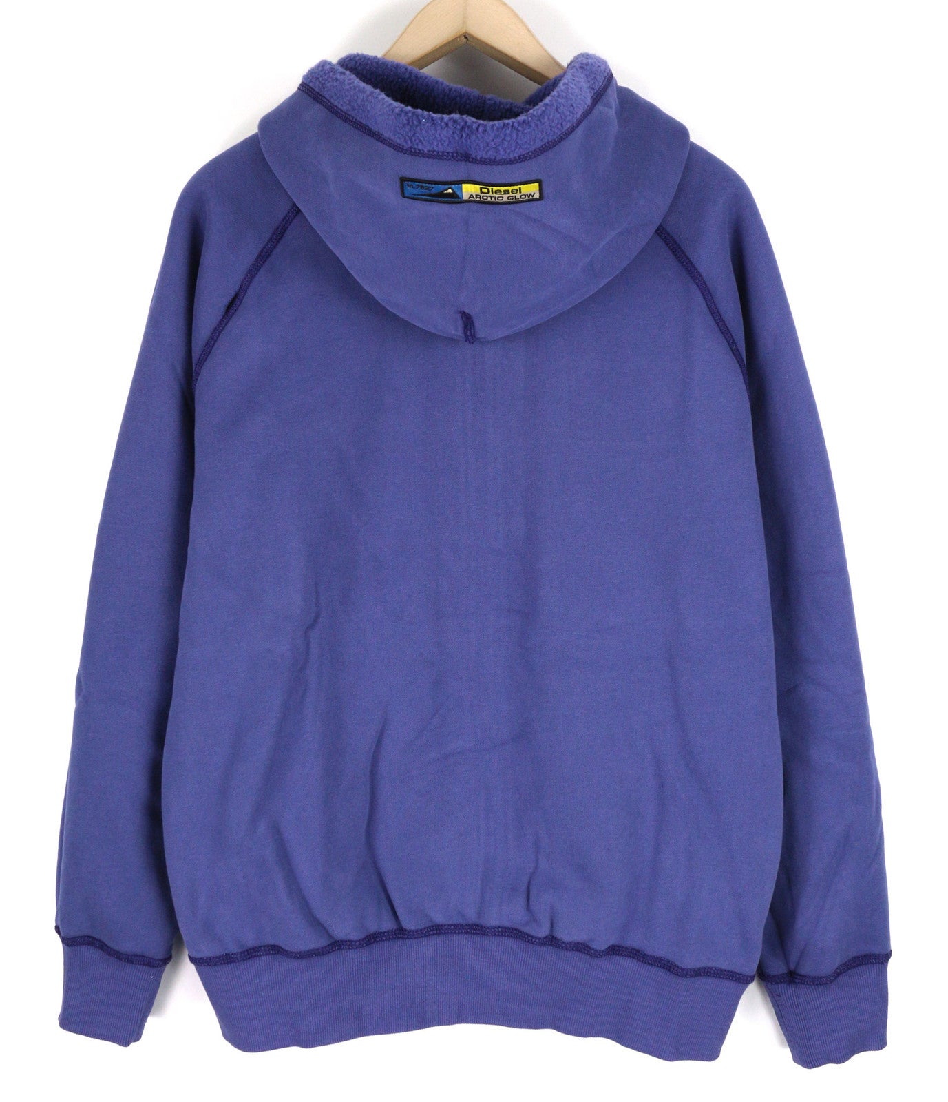 DIESEL S-Rummes-Zip-Rev Men Hoodie L Blue RRP€250 Fleece Pockets Oversized