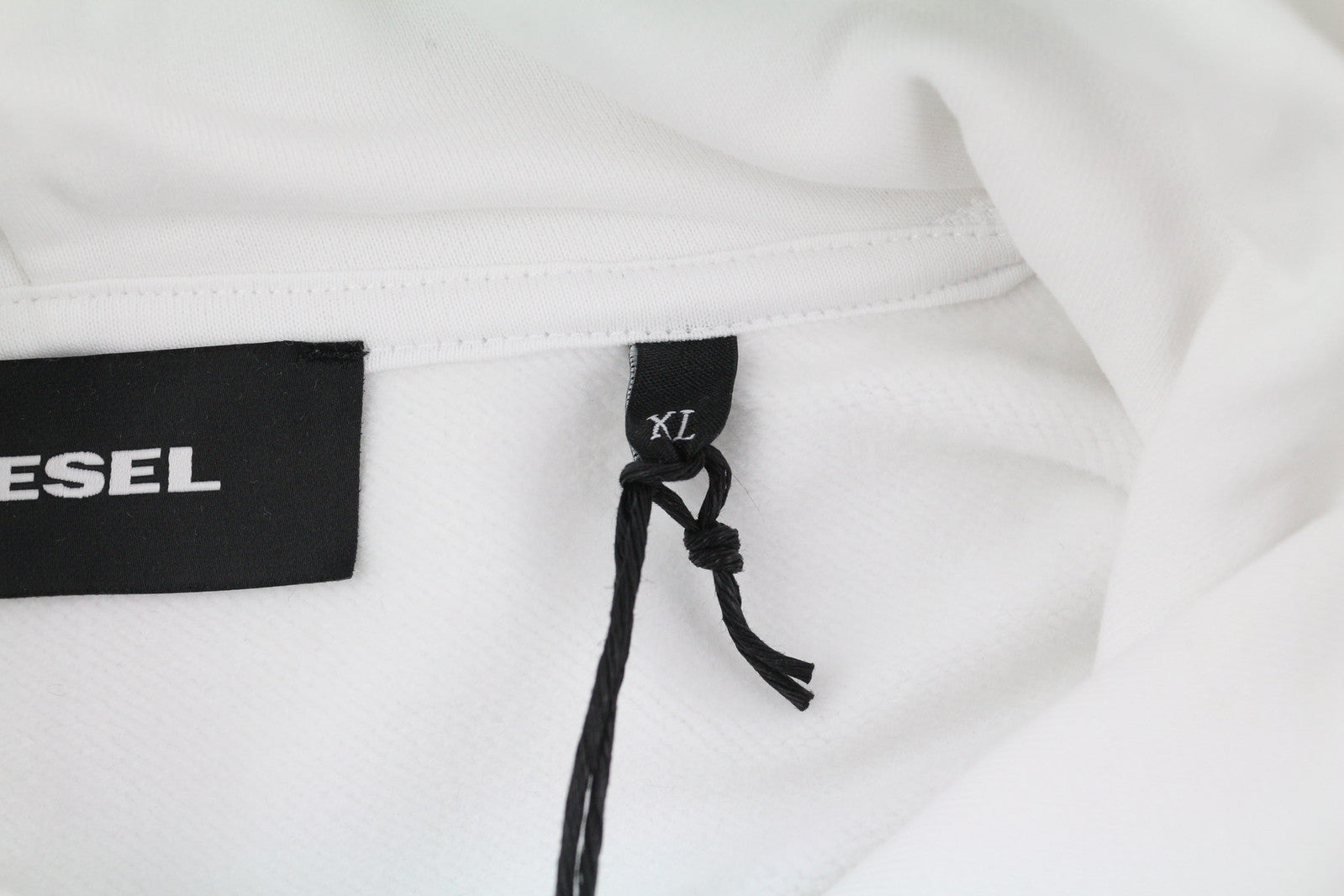 DIESEL S-Division Men Hoodie XL White Pullover Oversize Front RRP€140 Hooded