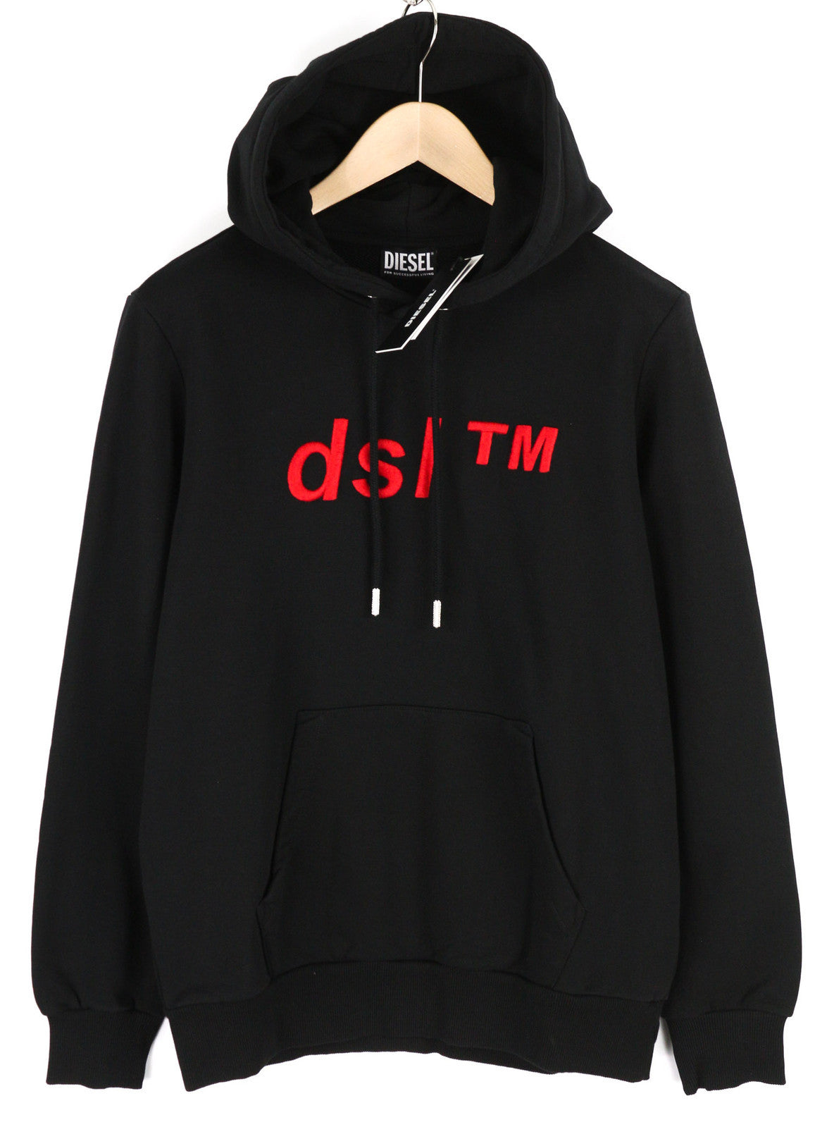 DIESEL S-Girk-Hood-B4 Men Hoodie S Black Pullover Kangaroo Oversized RRP150