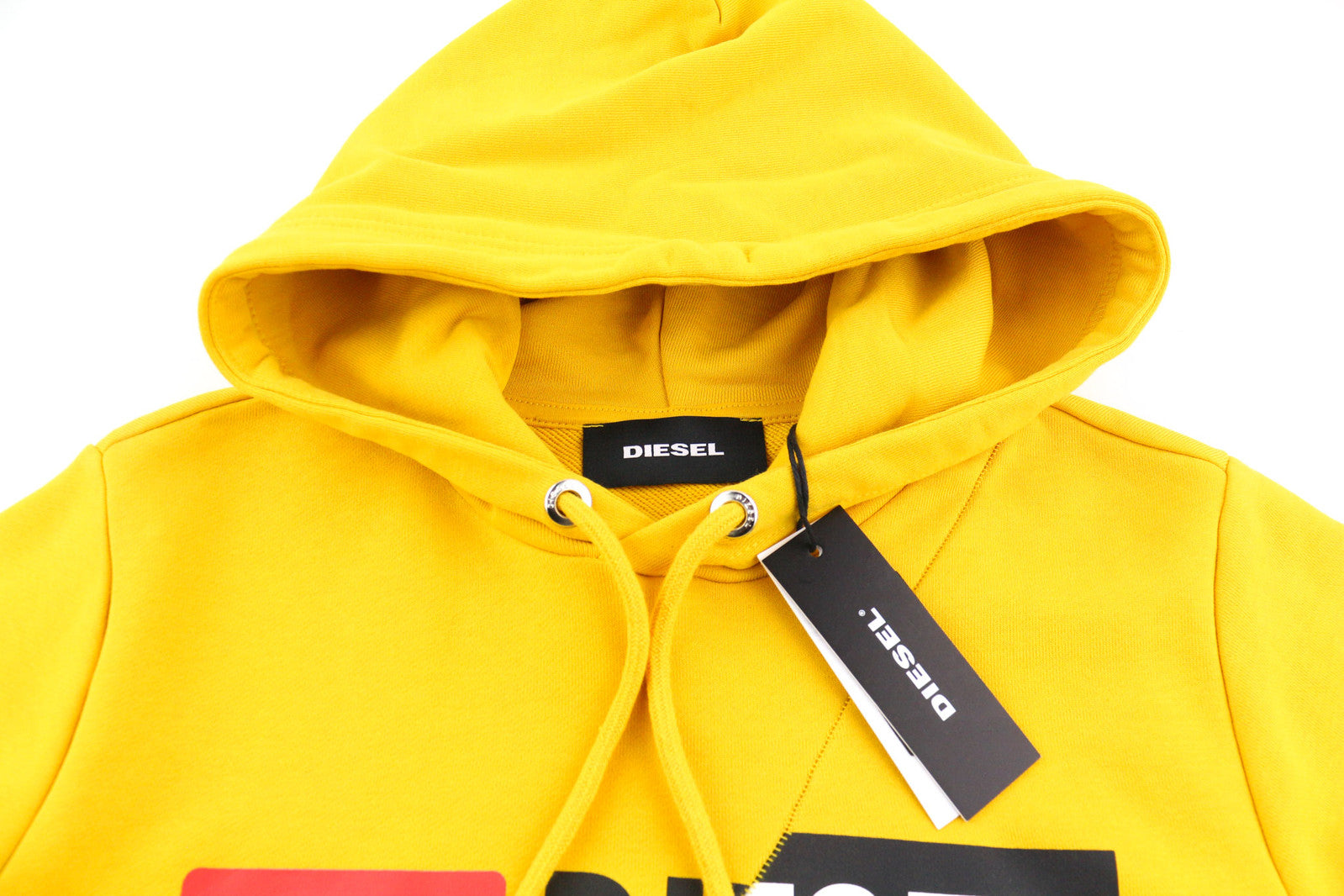 DIESEL S-Girk-Hood-Cuty Men Hoodie S Yellow Pullover Kangaroo Oversized RRP140