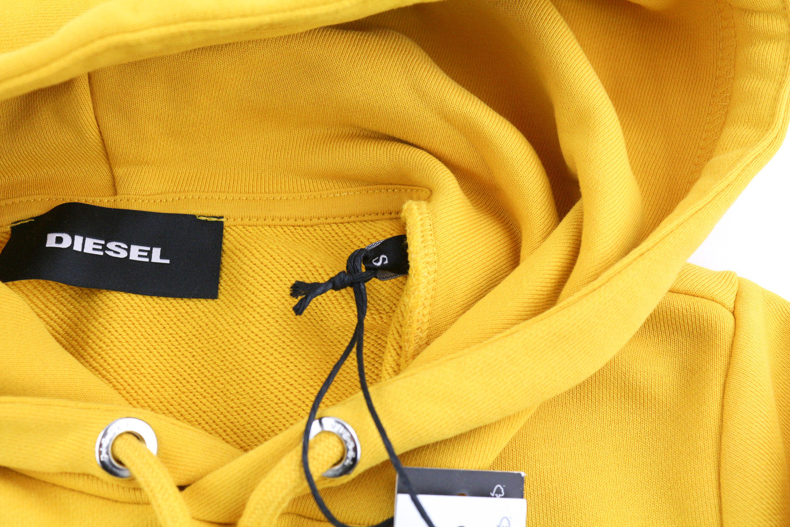 DIESEL S-Girk-Hood-Cuty Men Hoodie S Yellow Pullover Kangaroo Oversized RRP140