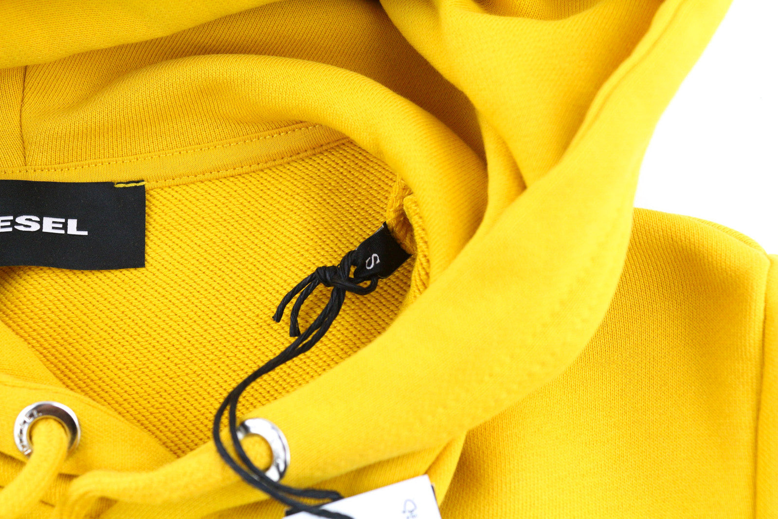 DIESEL S-Girk-Hood-Cuty Men Hoodie S Yellow Pullover Kangaroo RRP€140 Oversized