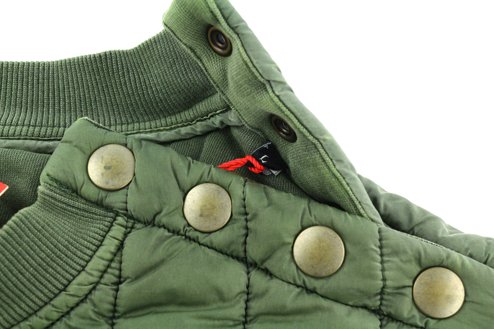 DIESEL S-Holty Men Sweatshirt L Green Pullover Padded Quilted Crew Neck RRP225