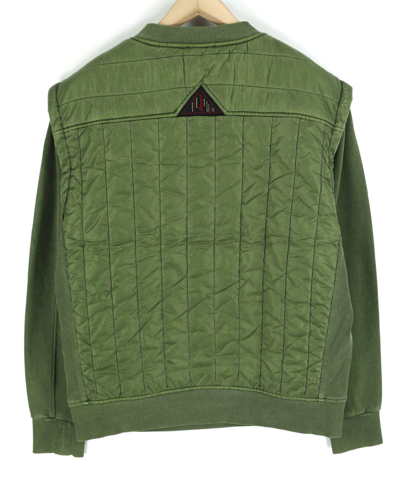 DIESEL S-Holty Men Sweatshirt L Green Pullover Insulated Quilted RRP€225
