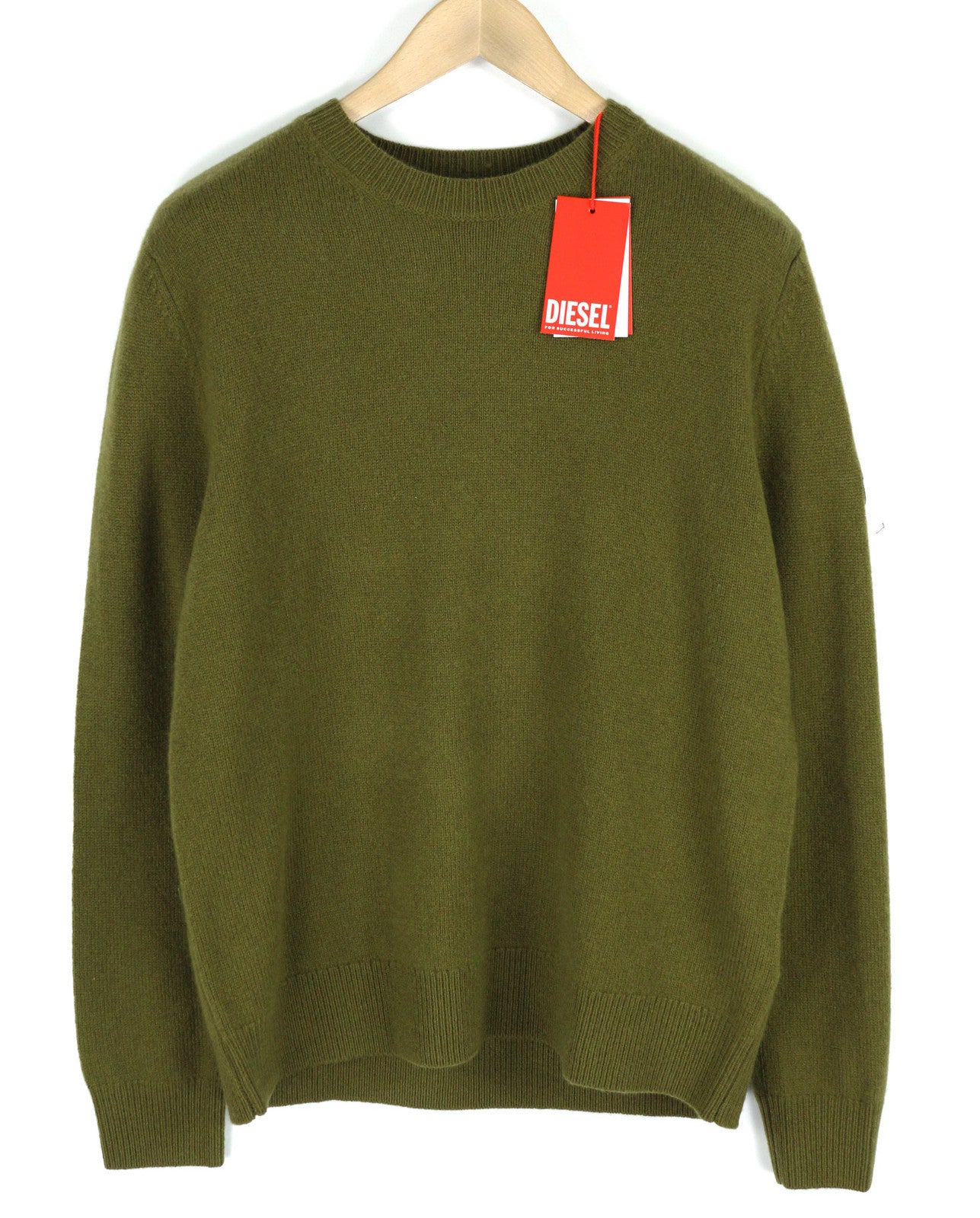 DIESEL K-Olby Men Jumper XL Pullover Wool Cashmere Knitted Green RRP325