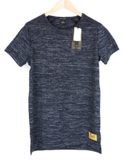 SCOTCH & SODA Navy S T-Shirt Cotton Blend Short Sleeve for Men Stretch