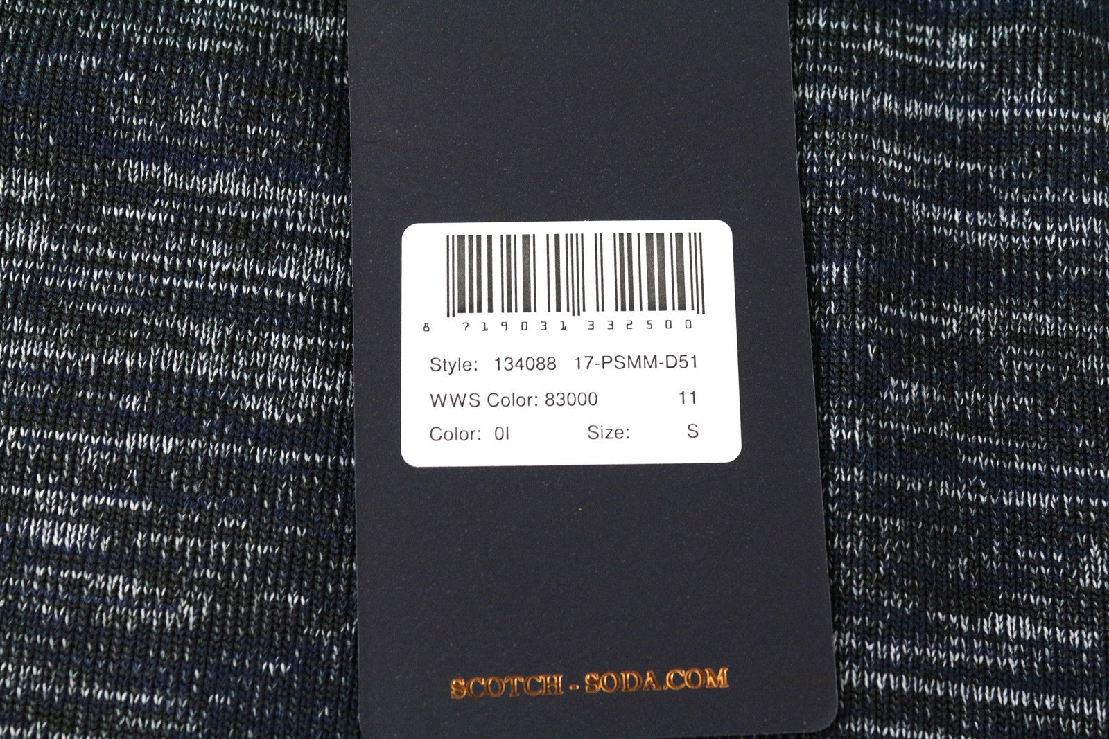 SCOTCH & SODA Navy S T-Shirt Cotton Blend Short Sleeve for Men Stretch