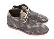 REPLAY EU40 Men's Military Shoes Brown Green Pattern High-Top Laced