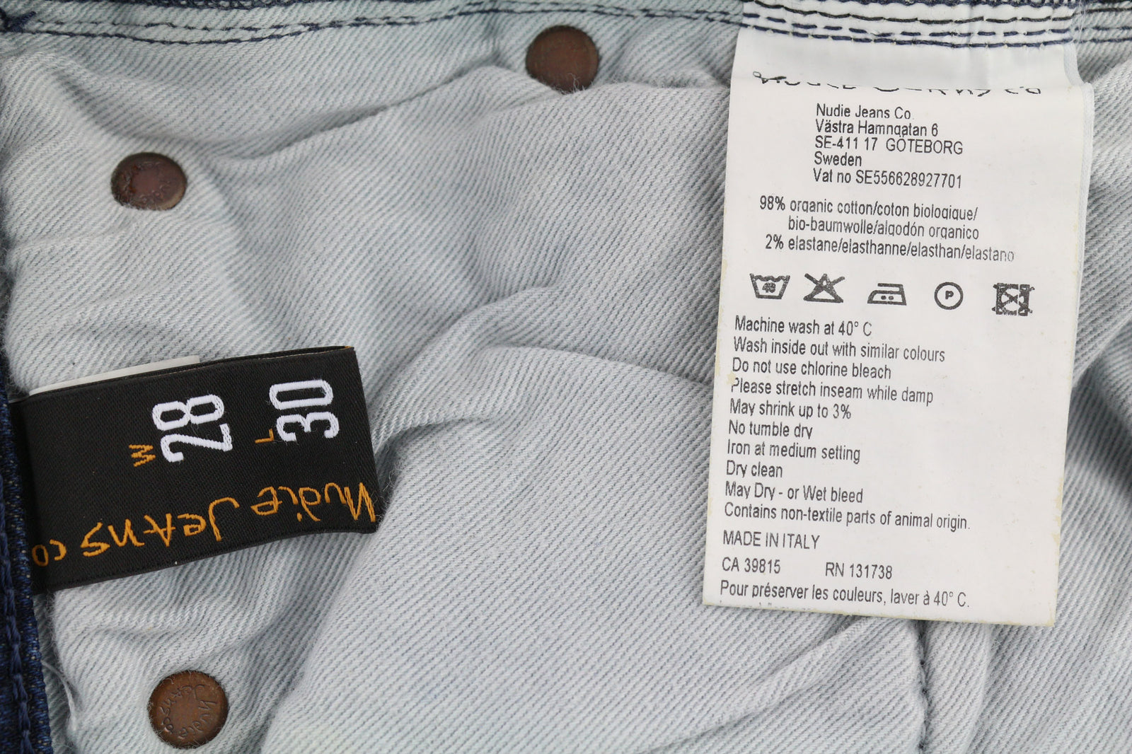 NUDIE JEANS High Kai Men Jeans W28/L30 Slim Blue Cotton Stretch Washed