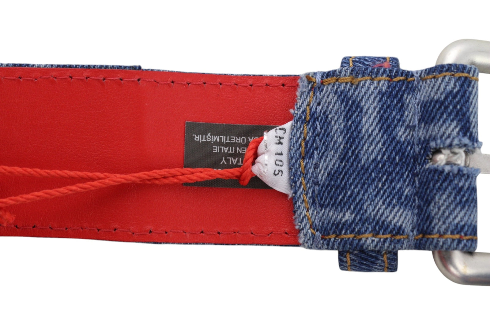 DIESEL B-Monogram Men Belt 105 cm Blue Leather Denim Patterned Casual RRP€150